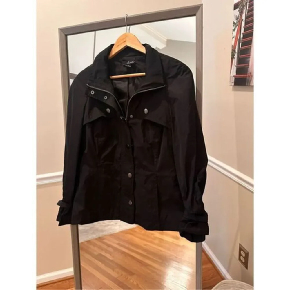 Willi Smith Button Down Zip Jacket Size Small Black